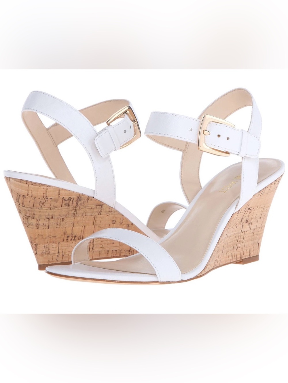 Nine West Kiani White Cork Wedge Sandals - Picture 9 of 9